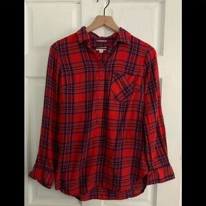Merona Plaid Buttondown Tunic - Size Medium